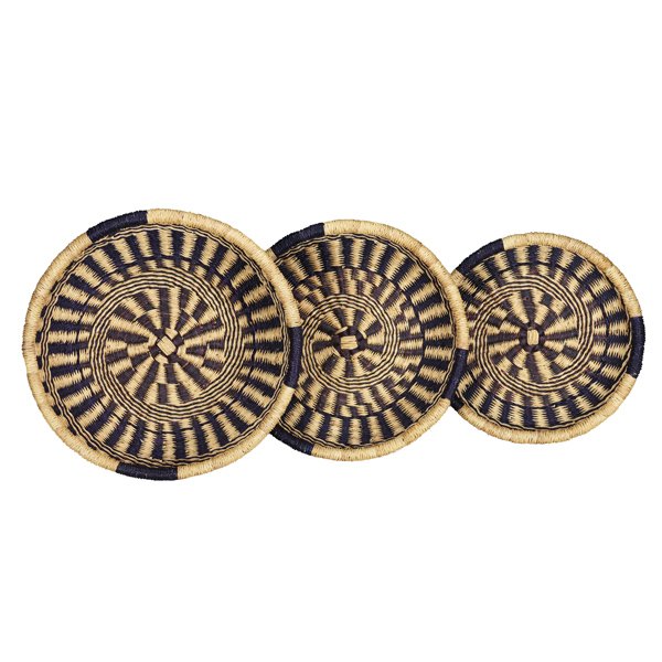 G-153N+: NAVY/NATURAL Set of 3 Fruit Trays (no handle)