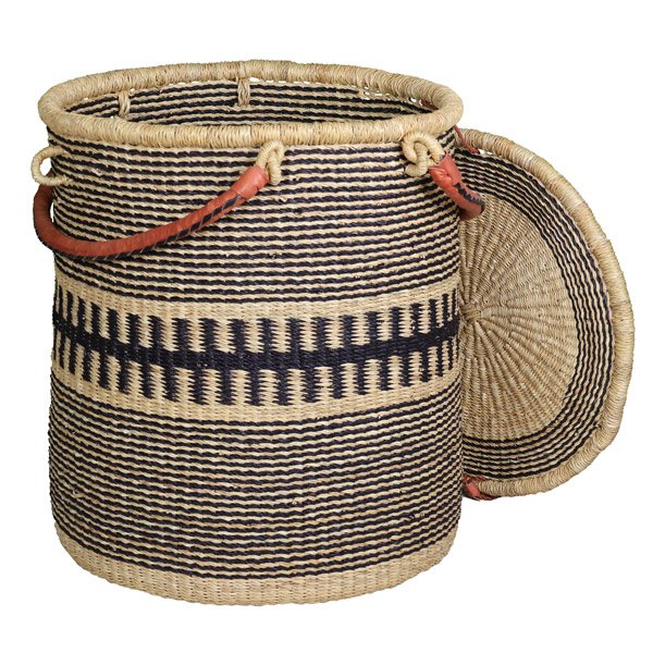 G-163N+: NAVY/NATURAL Laundry Basket (with lid)