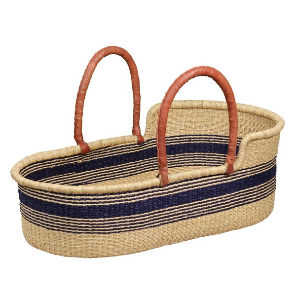 G-164N+: NAVY/NATURAL Moses Basket