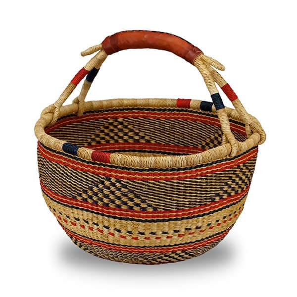 Round XL Basket with Leather Handle
